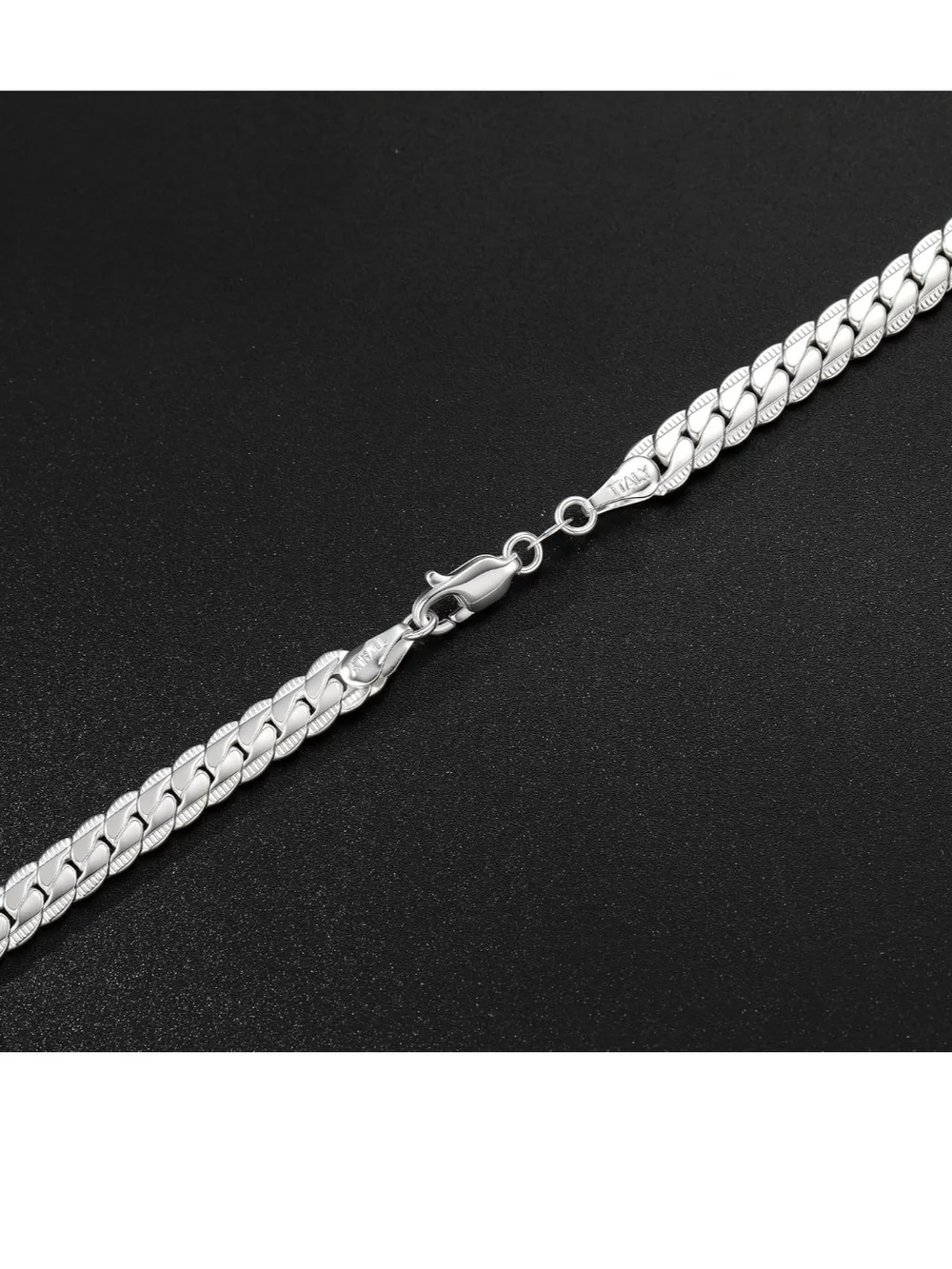 Classic Men's Silver Cuban Link Chain Necklace